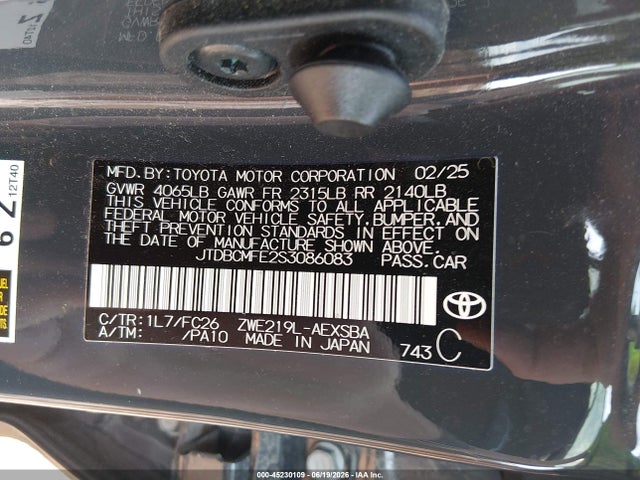 Toyota Corolla Hybrid Se 2025 JTDBCMFE2S3086083 Image 9