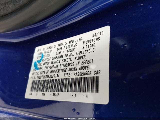 1HGCT2B89EA000164 Honda Accord Ex-l V-6