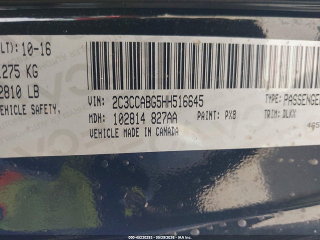 Продаж на аукціоні авто 2017 Chrysler 300 300s Alloy Edition, vin: 2C3CCABG5HH516645, номер лоту: 45230293