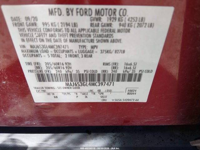 Ford Ecosport Se 2021 MAJ6S3GL4MC397471 Image 9
