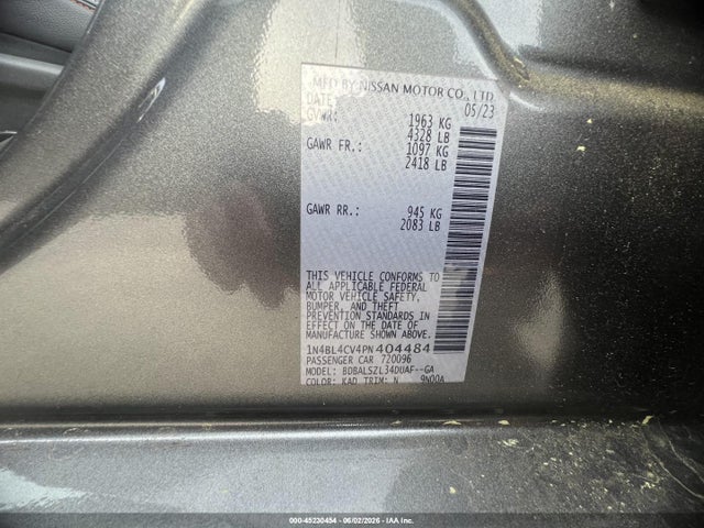 Aukcja sprzedaży 2023 Nissan Altima Sr Fwd, vin: 1N4BL4CV4PN404484, numer aukcji: 45230454