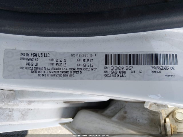1C3CCCAB1GN136287 Chrysler 200 Limited