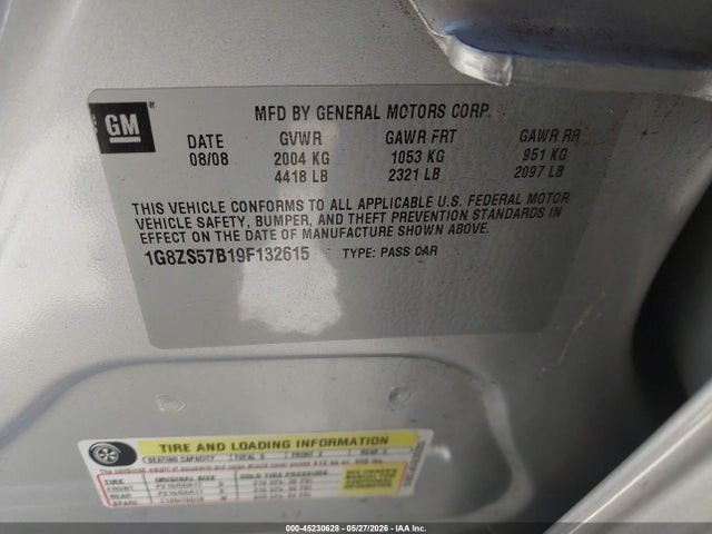 Продажа на аукционе авто 2009 Saturn Aura Xe, vin: 1G8ZS57B19F132615, номер лота: 45230628