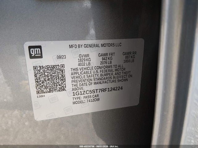Продажа на аукционе авто 2024 Chevrolet Malibu Fwd 1fl, vin: 1G1ZC5ST7RF124224, номер лота: 45230786