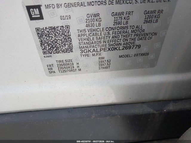 Продаж на аукціоні авто 2019 Gmc Terrain Slt, vin: 3GKALPEX0KL269779, номер лоту: 45230791