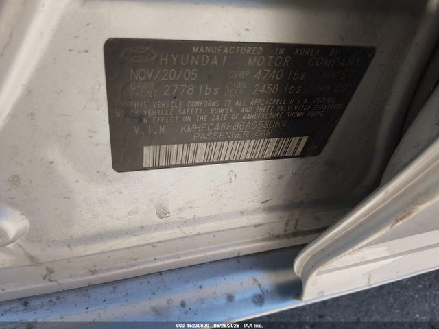 Aukcja sprzedaży 2006 Hyundai Azera Limited/se, vin: KMHFC46F86A053063, numer aukcji: 45230820