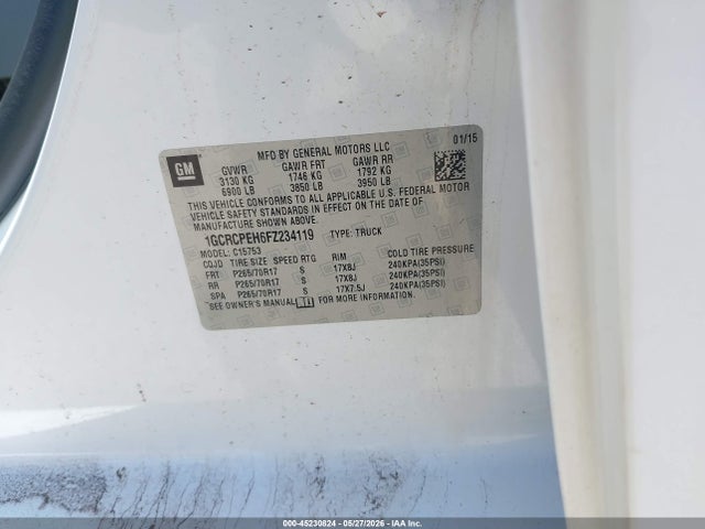 Chevrolet Silverado 1500 Wt 2015 1GCRCPEH6FZ234119 Image 9