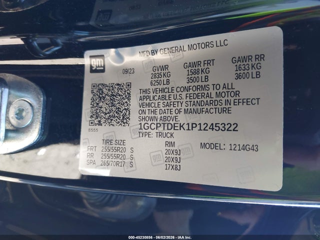 Продаж на аукціоні авто 2023 Chevrolet Colorado 4wd  Short Box Z71, vin: 1GCPTDEK1P1245322, номер лоту: 45230856