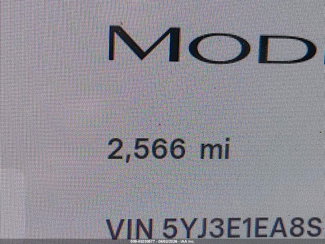 2025 Tesla Model 3 Long Range Rear-wheel Drive/standard Rear-wheel Drive მანქანა იყიდება აუქციონზე, vin: 5YJ3E1EA8SF130179, აუქციონის ნომერი: 45230877