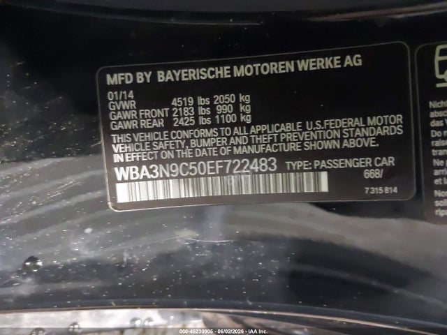 45230905 :رقم المزاد ، WBA3N9C50EF722483 vin ، 2014 Bmw 428i Xdrive مزاد بيع