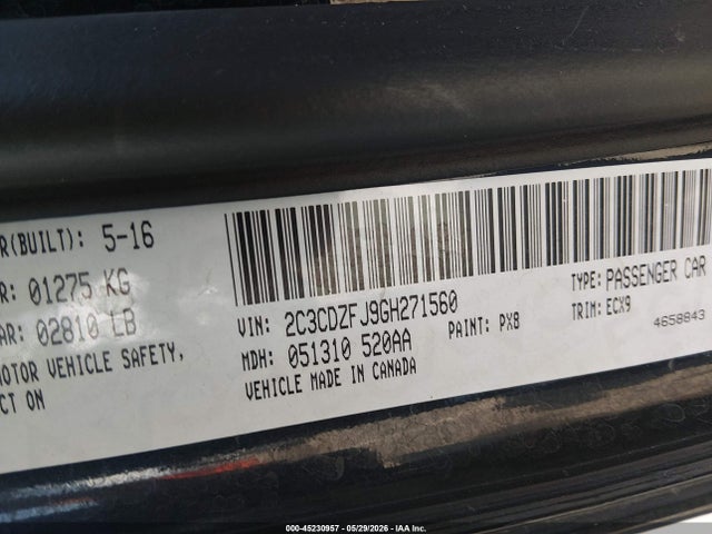 Продажа на аукционе авто 2016 Dodge Challenger R/t Scat Pack, vin: 2C3CDZFJ9GH271560, номер лота: 45230957