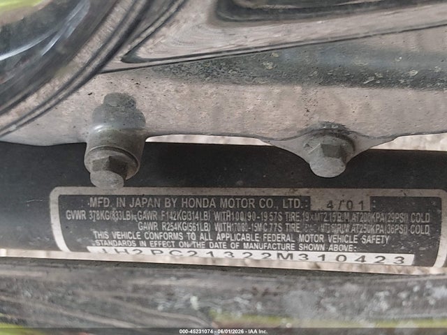 Aukcja sprzedaży 2002 Honda Vt600 Cd, vin: JH2PC21322M310423, numer aukcji: 45231074