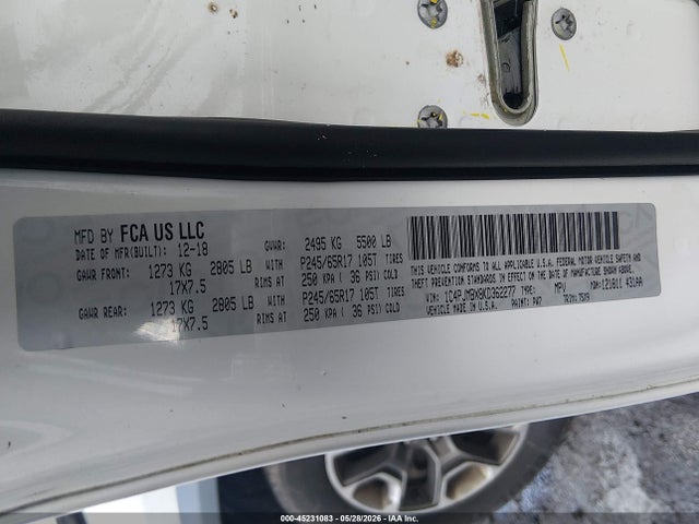 Aukcja sprzedaży 2019 Jeep Cherokee Trailhawk 4x4, vin: 1C4PJMBX8KD362277, numer aukcji: 45231083
