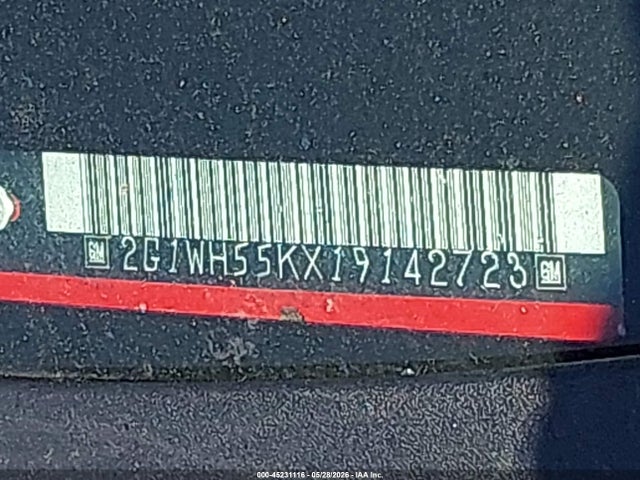 2001 Chevrolet Impala Ls მანქანა იყიდება აუქციონზე, vin: 2G1WH55KX19142723, აუქციონის ნომერი: 45231116