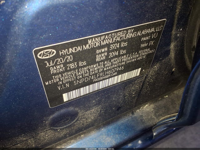 Hyundai ELANTRA SE 2020 5NPD74LF9LH607946 Image 9