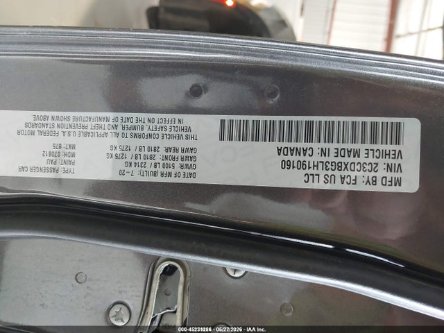 Dodge Charger Sxt Rwd 2020 2C3CDXBG3LH190160 Image 9