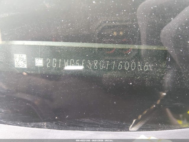 Продаж на аукціоні авто 2012 Chevrolet Impala Lt, vin: 2G1WG5E38C1160036, номер лоту: 45231358