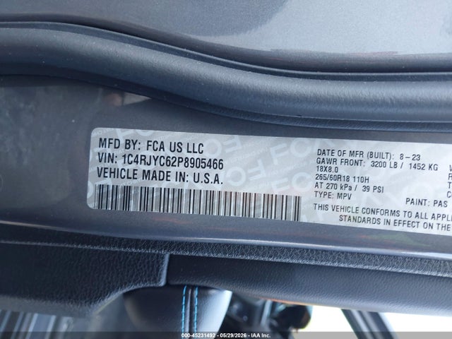 2023 Jeep Grand Cherokee 4xe Trailhawk მანქანა იყიდება აუქციონზე, vin: 1C4RJYC62P8905466, აუქციონის ნომერი: 45231492