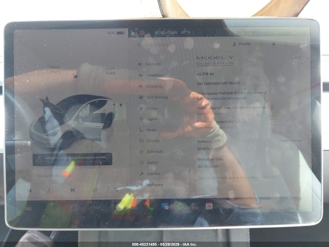 45231495 :رقم المزاد ، 7SAYGDEF8PF782615 vin ، 2023 Tesla Model Y Performance Dual Motor All-wheel Drive مزاد بيع