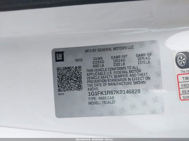 1G1FK1R67K0146828 Chevrolet CAMARO ZL1