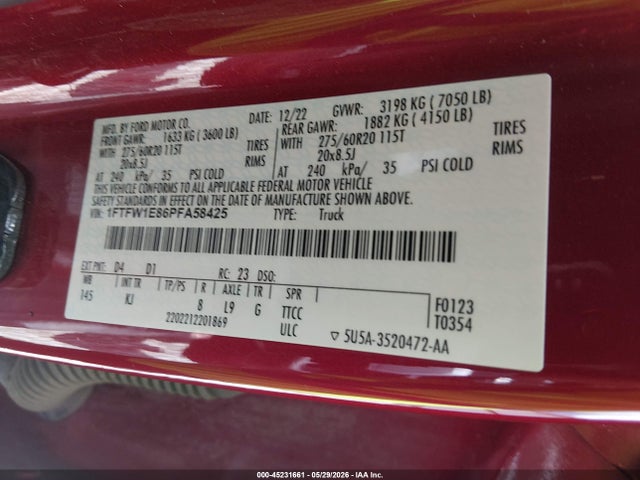 Ford F-150 King Ranch 2023 1FTFW1E86PFA58425 Image 9
