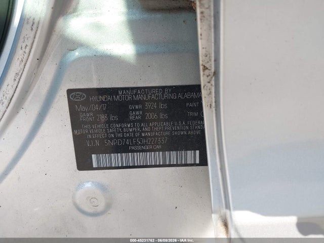 Aukcja sprzedaży 2018 Hyundai Elantra Se, vin: 5NPD74LF5JH227337, numer aukcji: 45231762