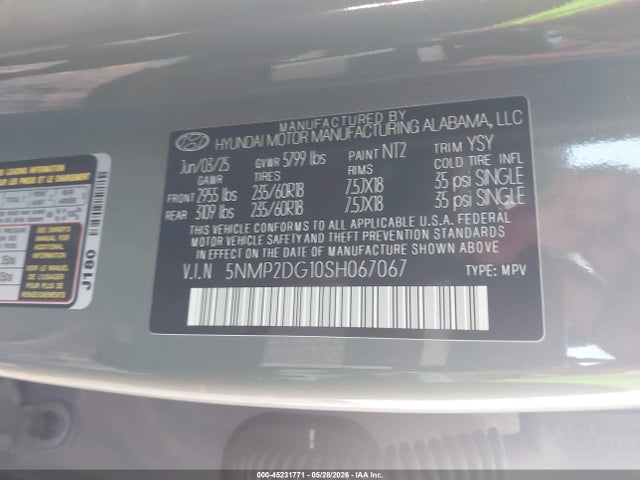 Продаж на аукціоні авто 2025 Hyundai Santa Fe Hybrid Sel, vin: 5NMP2DG10SH067067, номер лоту: 45231771