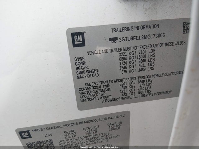 Aukcja sprzedaży 2021 Gmc Sierra 1500 4wd  Short Box Denali, vin: 3GTU9FEL2MG173856, numer aukcji: 45231820