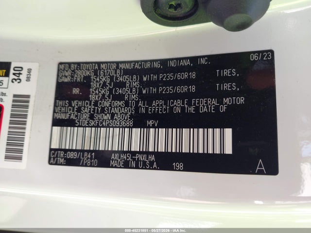 Toyota Sienna Platinum 2023 5TDESKFC4PS093688 Image 9