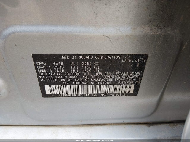 Subaru Legacy 2.5i Premium 2017 4S3BNAC6XH3064380 Image 9