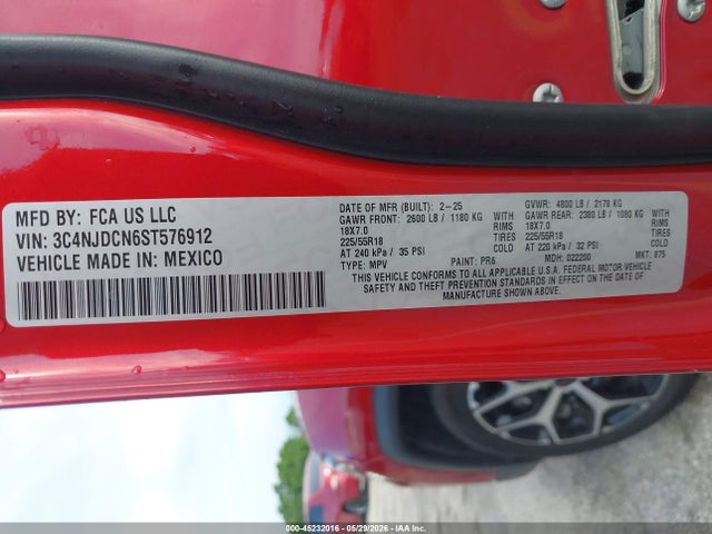 2025 Jeep Compass Limited 4x4 მანქანა იყიდება აუქციონზე, vin: 3C4NJDCN6ST576912, აუქციონის ნომერი: 45232016