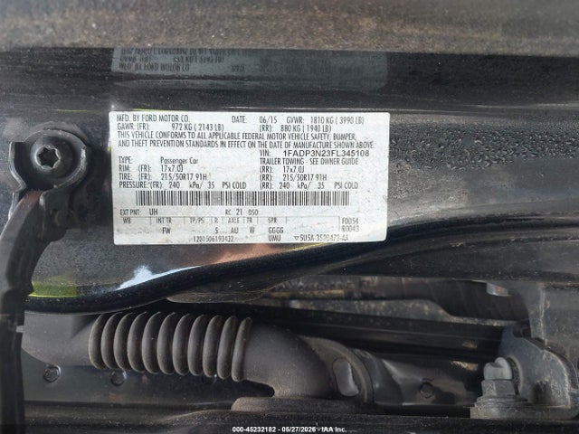 Aukcja sprzedaży 2015 Ford Focus Titanium, vin: 1FADP3N23FL345108, numer aukcji: 45232182