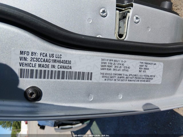 2021 Chrysler 300 Touring L მანქანა იყიდება აუქციონზე, vin: 2C3CCAAG1MH640830, აუქციონის ნომერი: 45232212