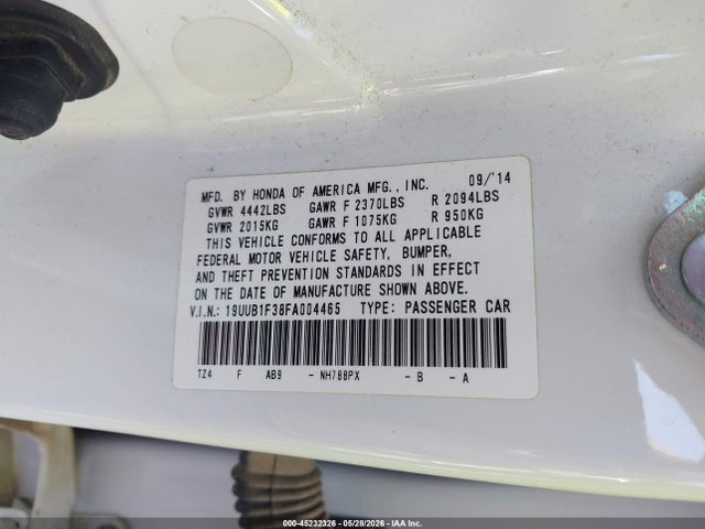 Acura TLX 2015 19UUB1F38FA004465 Image 9
