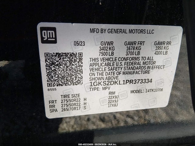 Aukcja sprzedaży 2023 Gmc Yukon 4wd Denali, vin: 1GKS2DKL1PR373334, numer aukcji: 45232409
