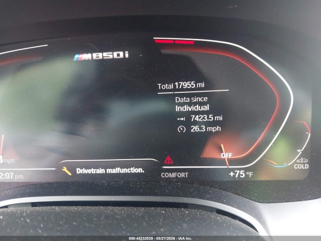 45232539 :رقم المزاد ، WBAGV8C06NCH89562 vin ، 2022 Bmw M850i Gtan Coupe Xdrive مزاد بيع