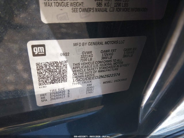 1GCUDEED2NZ622374 Chevrolet Silverado 1500 4wd Short Bed Rst