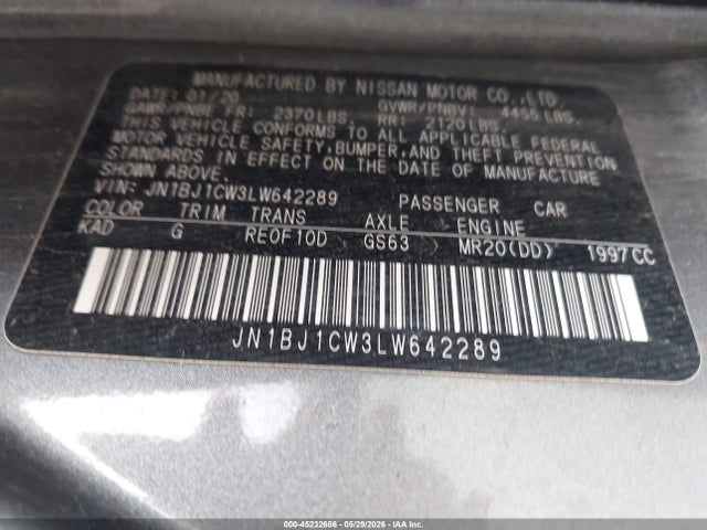 Aukcja sprzedaży 2020 Nissan Rogue Sport Sv Awd Xtronic Cvt, vin: JN1BJ1CW3LW642289, numer aukcji: 45232686