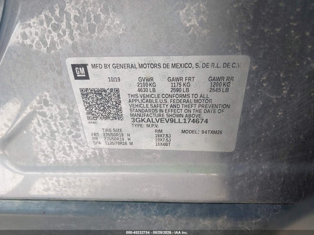 Продаж на аукціоні авто 2020 Gmc Terrain Awd Slt, vin: 3GKALVEV9LL174674, номер лоту: 45232754