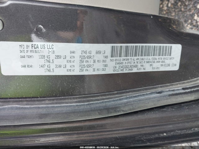 2018 Dodge Grand Caravan Se მანქანა იყიდება აუქციონზე, vin: 2C4RDGBG2JR254881, აუქციონის ნომერი: 45232818