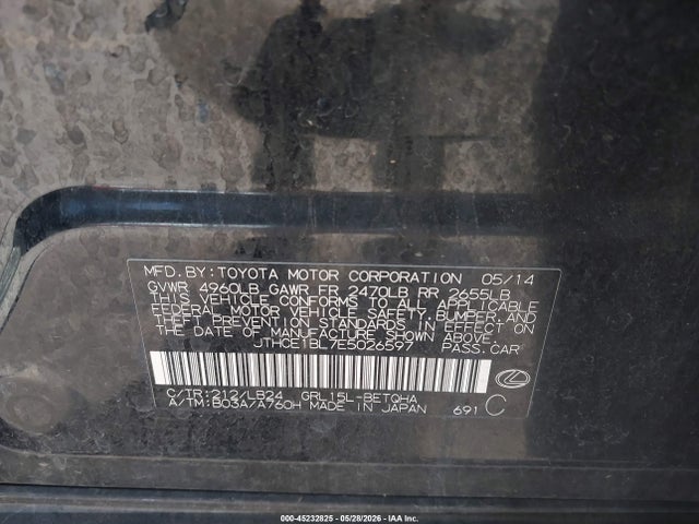 45232825 :رقم المزاد ، JTHCE1BL7E5026597 vin ، 2014 Lexus Gs 350 مزاد بيع