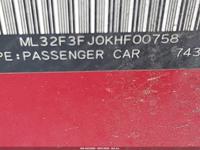 2019 Mitsubishi Mirage G4 Es მანქანა იყიდება აუქციონზე, vin: ML32F3FJ0KHF00758, აუქციონის ნომერი: 45232869