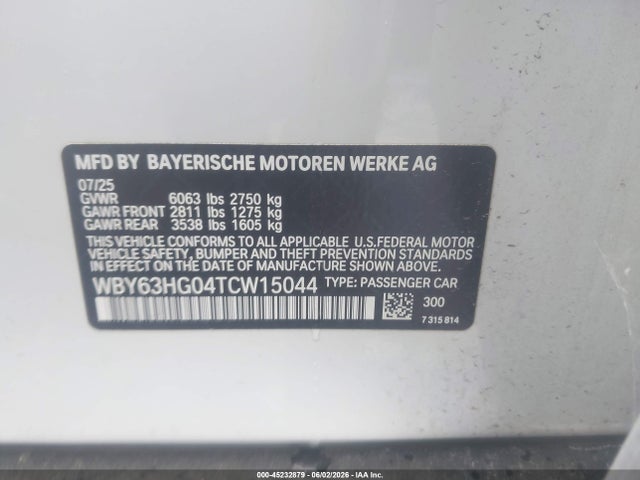BMW I5 Edrive40 2026 WBY63HG04TCW15044 Image 9
