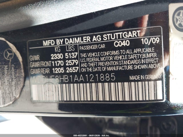 Продаж на аукціоні авто 2010 Mercedes-benz E 350 4matic, vin: WDDHF8HB1AA121885, номер лоту: 45232891