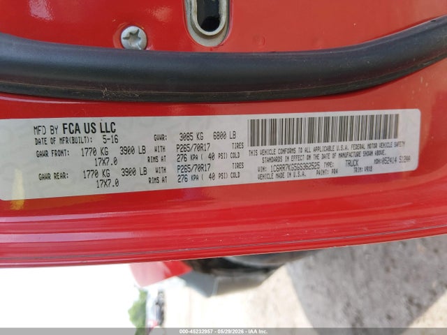Aukcja sprzedaży 2016 Ram 1500 Tradesman, vin: 1C6RR7KG5GS362525, numer aukcji: 45232957