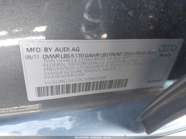 Продажа на аукционе авто 2012 Audi S4 3.0 Premium Plus, vin: WAUBGAFL0CA064398, номер лота: 45232960