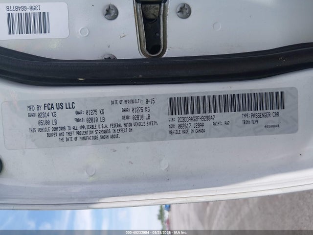 Продаж на аукціоні авто 2015 Chrysler 300 Limited, vin: 2C3CCAAG2FH929847, номер лоту: 45232984