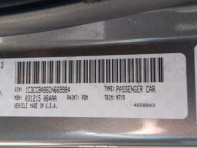 45233004 :رقم المزاد ، 1C3CCBAB6DN669984 vin ، 2013 Chrysler 200 Lx مزاد بيع