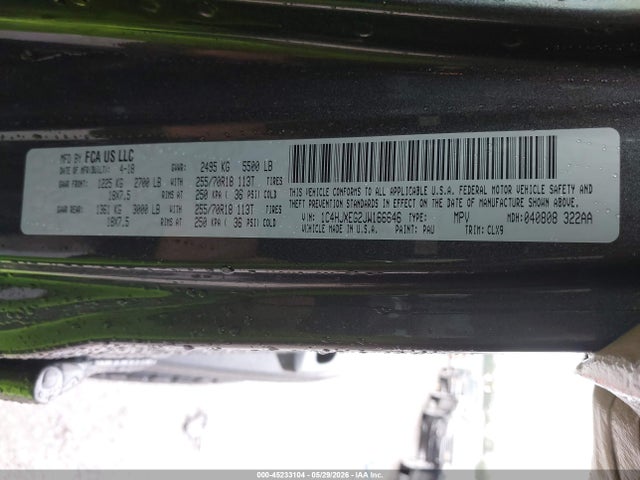 1C4HJXEG2JW166646 Jeep Wrangler Unlimited Sahara 4x4