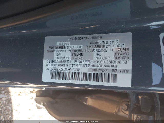 Продажа на аукционе авто 2025 Mazda Cx-5 2.5 S Carbon Edition, vin: JM3KFBCM7S0701680, номер лота: 45233137